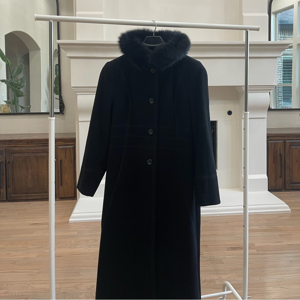 Dominican Republic Herman Kay fur wool collar coat jacket vintage old money